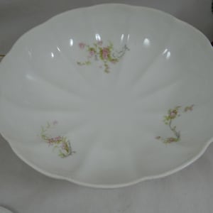 VIntage 1900er Jahre Haviland & Co Limoges Frankreich Schleiger 57B rosa Rose rosa Spray behandelt Runde Gemüseschale
