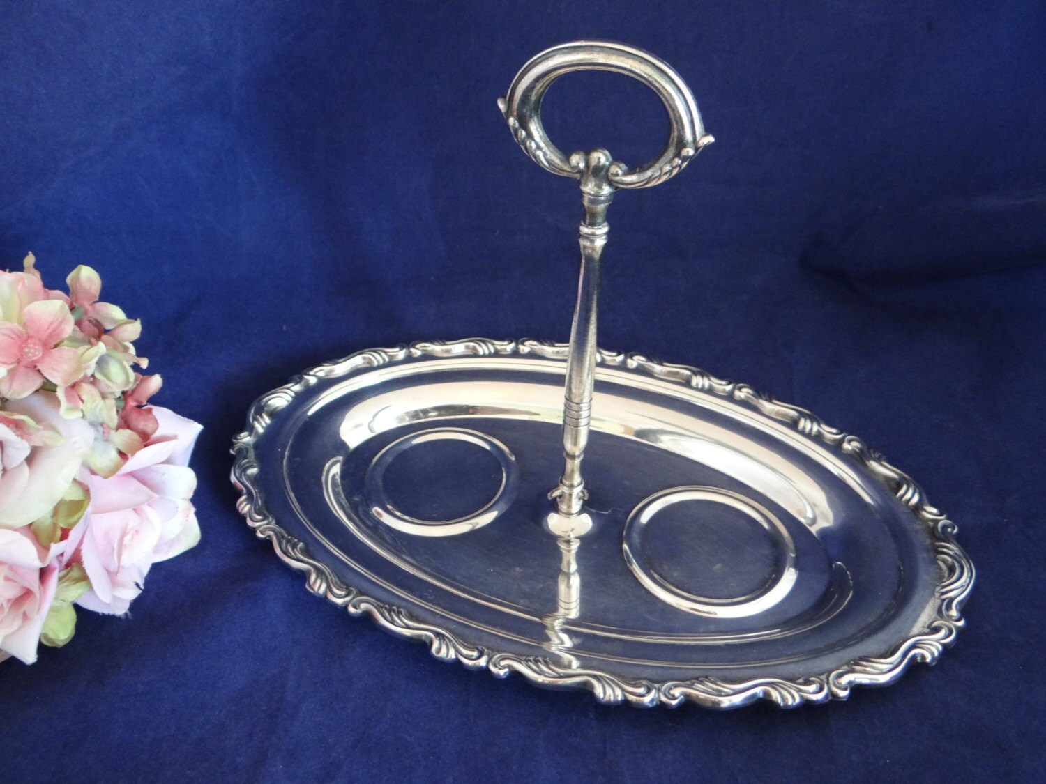 Vintage Silver Plate Condiment Tray Elegant Serving Etsy