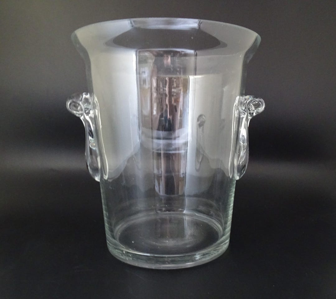 Lead Crystal Clear Ice Bucket - Elegant Barware - Glass Ice Bucket - 8. ...