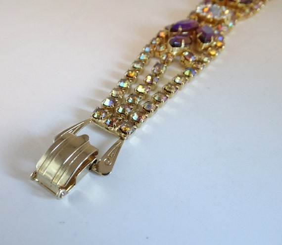 Vintage Julianna Style Rhinestone Bracelet on a G… - image 4