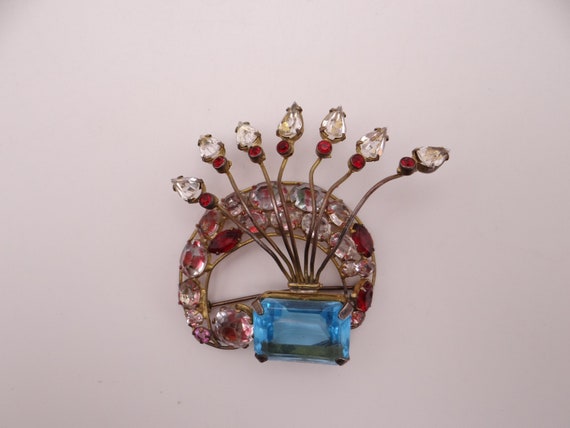 Vintage Fred A Block Mid Century Large Blue Rhines