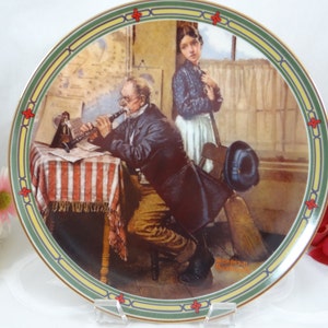 1986 Edwin Knowles Norman Rockwell &quot;The Musician&#39;s Magic&quot; Collector Plate Limited Edition