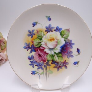 1950s Mid Century Hand Painted Lefton Yellow Rose Plate