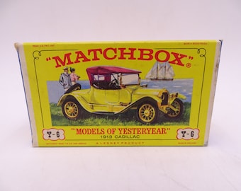 Scarce Issue 5  MIB 1960s Vintage Lesney Matchbox Y-6 Models of Yesteryear 1913 Cadillac Die Cast Car in Original Box
