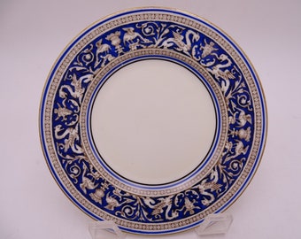 Vintage Wedgwood English Bone China "Florentine" Blue and Gold Bread and Butter Plate W2832