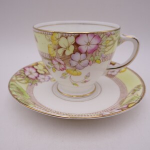 Hand Painted 1950s Vintage Sampson Old Royal Pink Poppy English Bone China Teacup English Teacup Green Tea Cup