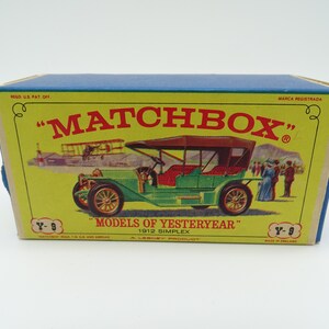 MIB 1960 年代 ヴィンテージ レズニー マッチボックス Y-9 モデル オブ イエスタイヤー 1912 グリーン シンプレックス ダイキャストカー オリジナル ボックス入り