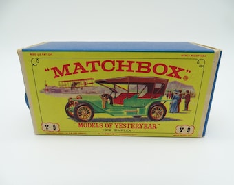 MIB 1960 年代 ヴィンテージ レズニー マッチボックス Y-9 モデル オブ イエスタイヤー 1912 グリーン シンプレックス ダイキャストカー オリジナル ボックス入り