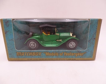 MIB 1960 年代 ヴィンテージ レスニー マッチボックス Y-6 モデル オブ イエスタイヤー 1913 キャデラック ダイキャストカー オリジナルボックス入り - グリーン