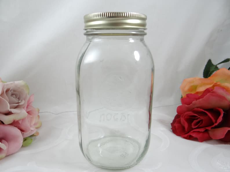 Vintage Quart Golden Harvest Small Mason Jar Canning Jar Etsy