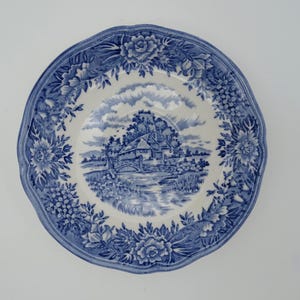 Vintage Salem China Old Staffordshire England  &quot;English Village&quot; Blue and White Replacement Saucer