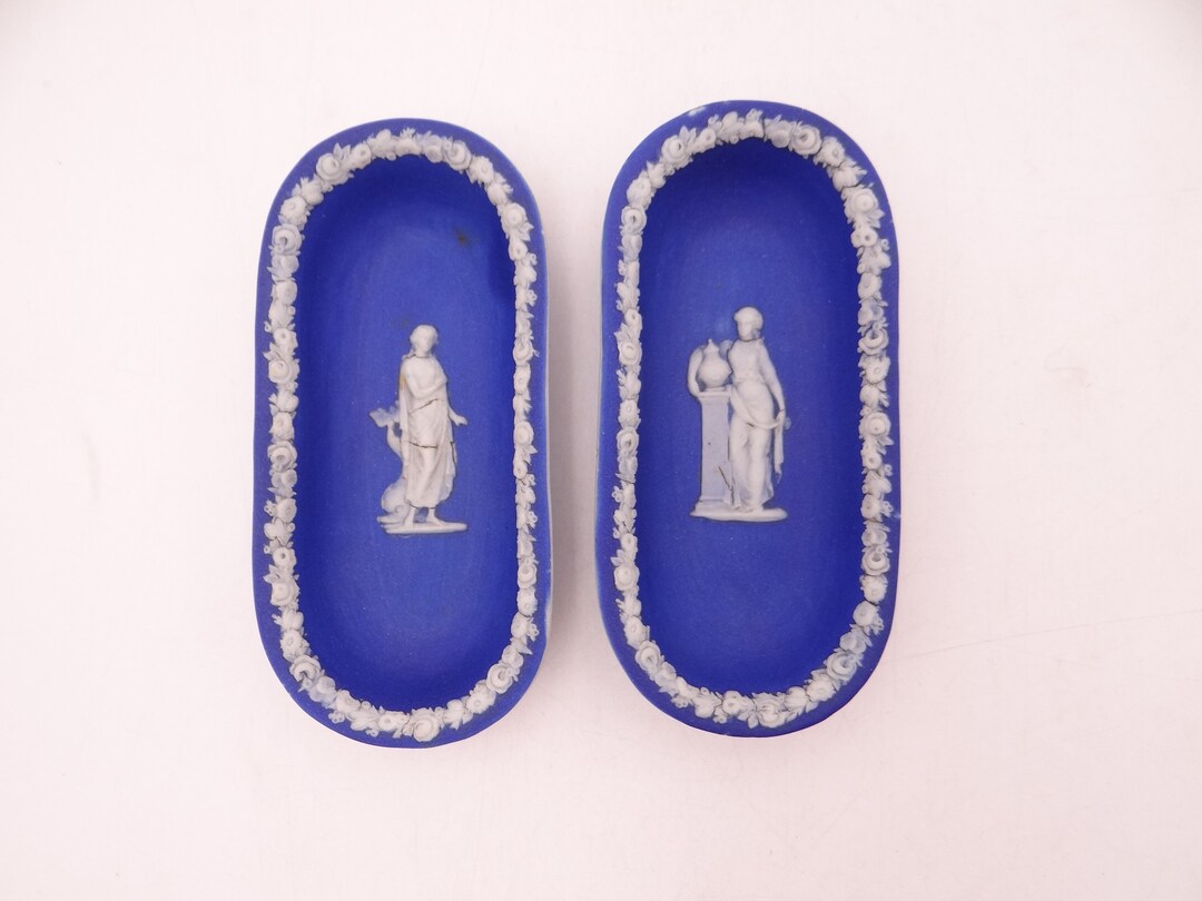 1865 Rare Antique Wedgwood Dark Blue Jasperware English Bone China Set 1865-rare-antique-wedgwood-dark-blue-jasperware-english-bone-china-set