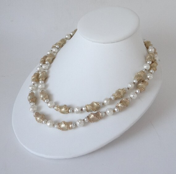 Classic Vintage Crown Trifari Double Strand White… - image 5