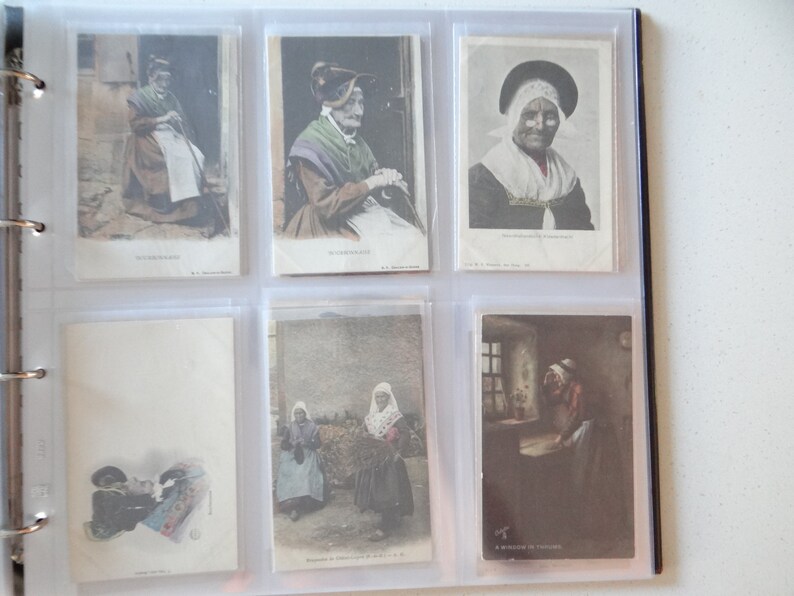 Set of 129 Antique Vintage Victorian Fashion and Souvenir Postcards