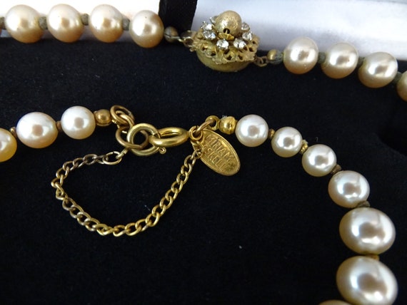 Signed Miriam Haskell Rhinestone and Faux Baroque… - image 10