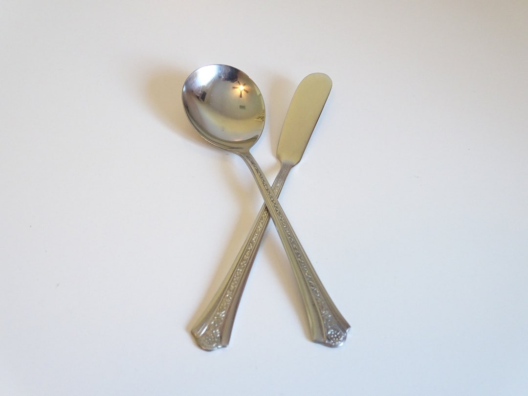Vintage Insico Stainless Steel Sugar Spoon and Butter Knife Etsy