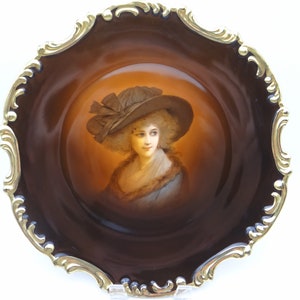 c1890s Vintage ZSC Zeh Scherzer & Co &quot;Rembrandt&quot; Portrait Charger Simply Stunning