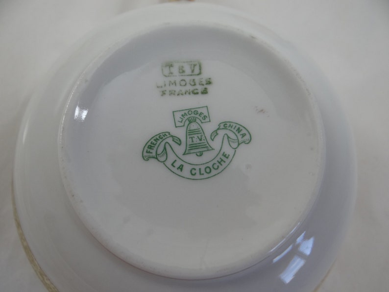 1890s Limoges France T/&V Tressemann and Vogt La Cloche Gold Encrusted Bouillon Cream Soup Bowl