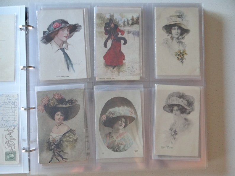 Set of 129 Antique Vintage Victorian Fashion and Souvenir Postcards