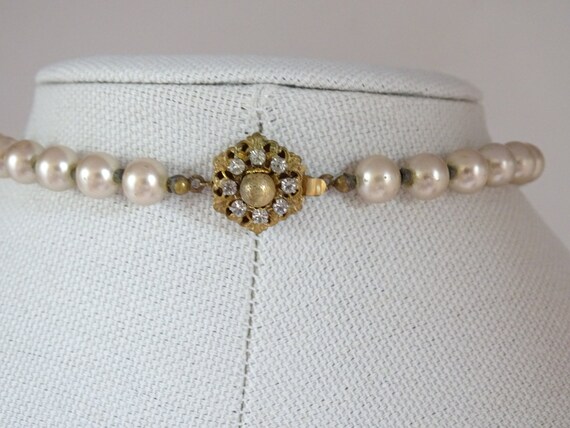 Signed Miriam Haskell Rhinestone and Faux Baroque… - image 8