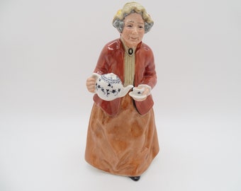 Vintage English Bone China Royal Doulton Figurine HN2255 "Tea Time" Figurine Retired