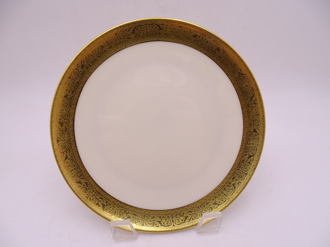 Vintage Lenox China Made in USA westchester Presidential Gold Encrusted 7 Side Dessert or Under