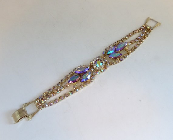 Vintage Julianna Style Rhinestone Bracelet on a G… - image 2