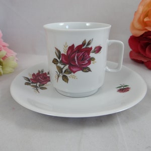 1950s Vintage Mid Century Bavarian PMR Bavaria Purple Rose Coffee Cup Cute German Tea Cup
