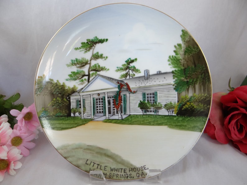 Vintage FDR Rooseevelt Little White House Warm Springs, GA Souvenir Plate image 1