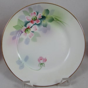 Set of 4 1900s Vintage Hand Painted Nippon Bread and Butter Plates