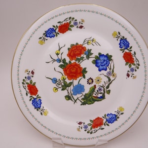 Vintage Aynsley  English Bone China &quot;Famille Rose&quot; Luncheon Plate