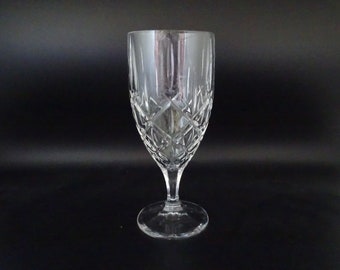 Gorham "Lady Anne" Signature Crystal Iced Tea Goblet Glass - Elegant Vintage Barware - Vertical and Cut Cross Design