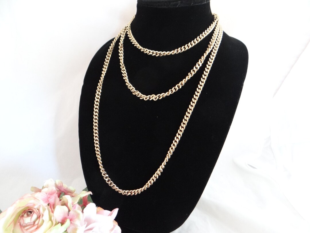 Vintage 60 Gold Tone Chain Long and Lovely - Etsy