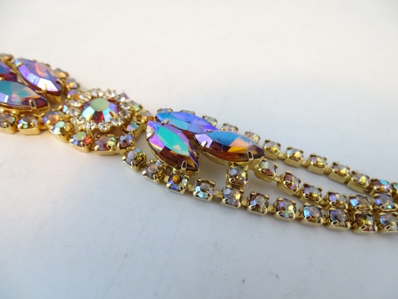 Vintage Julianna Style Rhinestone Bracelet on a G… - image 10