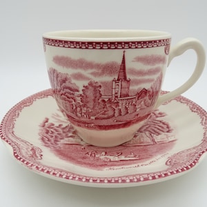 Vintage Spode Made in England "Spode Tower" Pink Teacup and Saucer Set Nice English Tea Cup - 4 Available