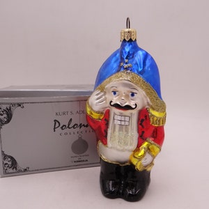 Vintage Kurt Adler Polonaise Hand Blown Glass Christmas Ornament &quot;Nutcracker&quot; in Original Box