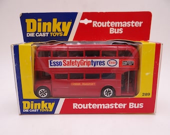 MIB Vintage Dinky Toys 289 Routemaster Bus "Esso" Die Cast Toy Car Bus en caja original