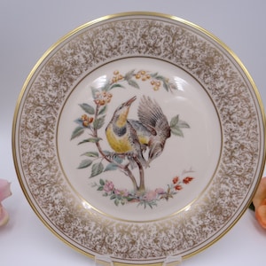 Vintage Lenox Boehm Birds Plate 1973 &quot;Meadowlark&quot; by artist Edward Marshall Boehm