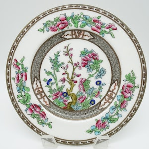 1890s Hand Painted Vintage Coalport &quot;Indian Tree&quot; English Bone China Round Salad or Dessert Plate - 4 Available