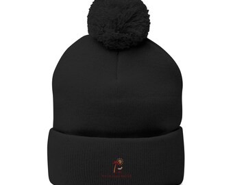 Vacation Mode Embroidered Pom Pom Beanie, Travel Gift, Wanderlust Gift for Travelers, Couples Trip Gift