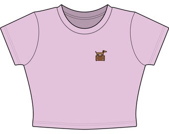 Camiseta infantil Doxie Tan Suitcase con estampado de aspecto bordado, regalo para amantes de los perros salchicha, regalo de viaje para amantes de los perros, regalo de viaje para parejas