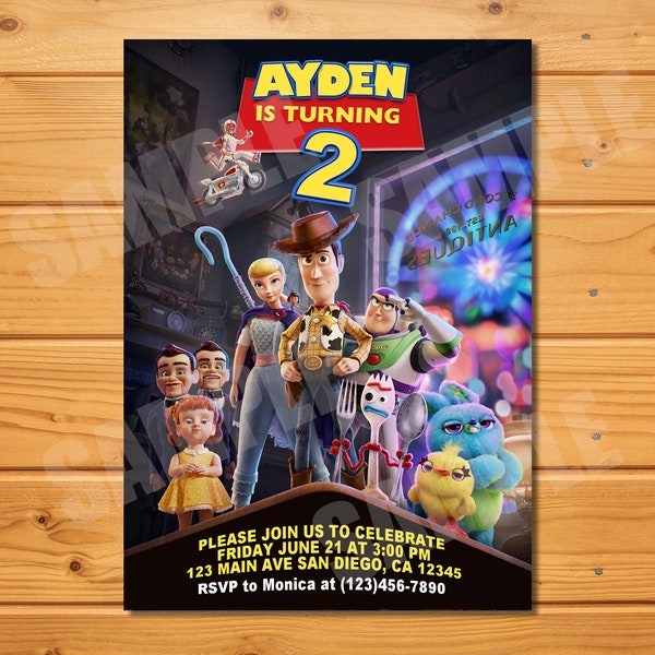 Toy Story 4 Invitation - Printable Toy Story 4 birthday Invitation