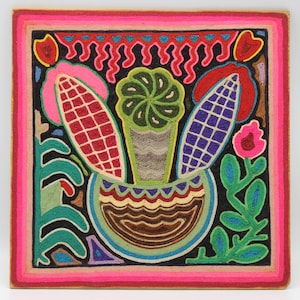 Huichol Yarn Painting 12x12 1