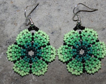 Huichol Peyote Beaded Earrings AA-1