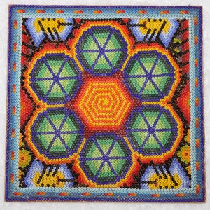 Huichol Beaded Painting 6X6 1