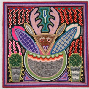Huichol Yarn Painting 12x12 9