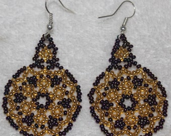 Huichol Peyote Beaded Earrings X-2