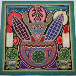 Huichol Yarn Painting 12x12 11
