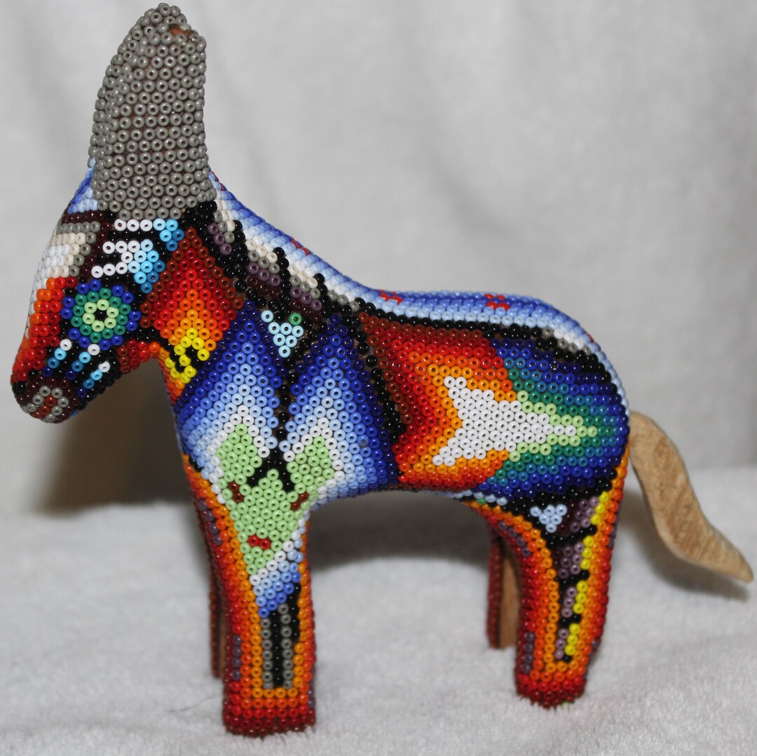Huichol Wood Pine Donkey Animal Figure Decor - Etsy
