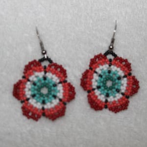 Huichol Peyote Pendientes con cuentas P